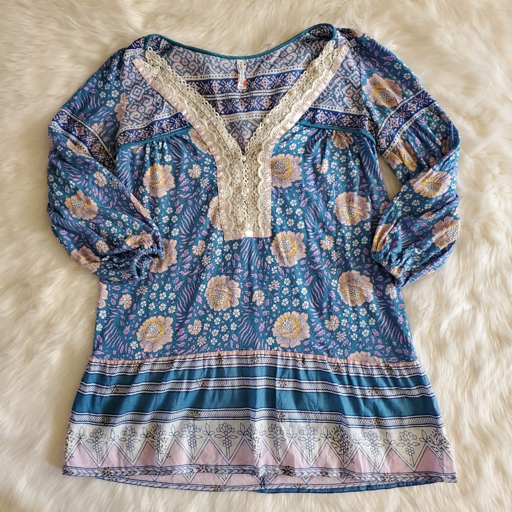 Free People Sweet Poland Boho Peasant Tunic Top XS - Picture 6 of 16